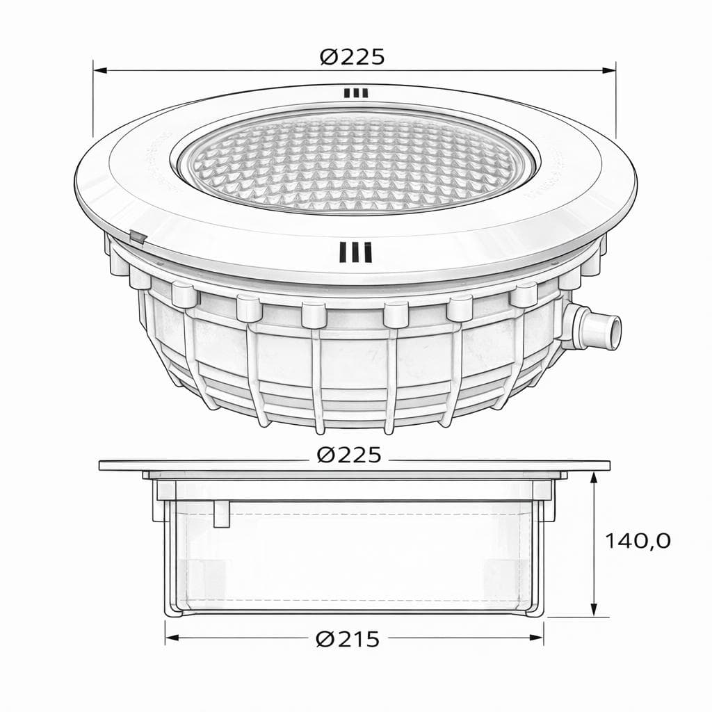 Par56 Komple Armatür - Teknik çizim
